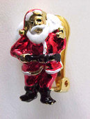 Santa Claus Earrings Christmas Clip Ons Enamel