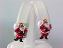 Santa Claus Earrings Christmas Clip Ons Enamel