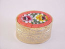 Oval Mosaic Box Italy Vintage Floral Beautiful!