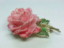 PELL Rose Pin Brooch Resin Gold Tone Vintage