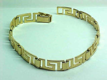 Greek Key Bracelet Gold Tone Linked