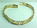 Greek Key Bracelet Gold Tone Linked
