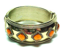 Amber Resin Clamper Chunky Vintage Diamond Shapes