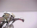 White Enamel Spray Pin Navette Insets Vintage Summer! Sign