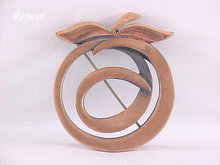 Unusual Renoir Fruit Pin Apple Peach Orange Copper Vintage Chunky