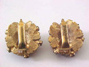 Purple Rose Earrings Rhinestones Imitation Pearls Vintage