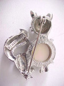 Jewelarama Cat Pin Vintage Aurora Borealis Disc Kitty