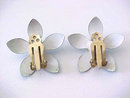 Enamel Flower Earrings Blue Vintage 1970s