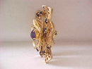 Purple Layered Pin/Pendant Vintage Open Work Prong Set