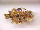 Purple Layered Pin/Pendant Vintage Open Work Prong Set
