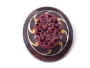 Enamel Celluloid Clip Fur Pin Guilloche Vintage