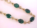 Green Oval Stone Bracelet Gold Filled Prong Set Signed Vintage Beautiful!