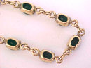 Green Oval Stone Bracelet Gold Filled Prong Set Signed Vintage Beautiful!