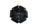 Victorian Mourning Pendant Antique Black Onyx Mabe Pearls Double Sided Carved