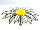 Vintage Daisy Enamel Pin Big 3.25 Inches Flower