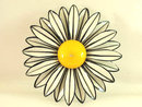 Vintage Daisy Enamel Pin Big 3.25 Inches Flower
