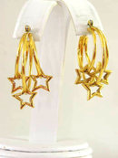 Movable Stars Hoops Earrings Pierced Locking