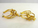 Movable Stars Hoops Earrings Pierced Locking