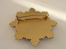 Enamel Heraldic Layered Pin Brooch Vintage Key Hole Pat. No. Banner