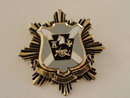 Enamel Heraldic Layered Pin Brooch Vintage Key Hole Pat. No. Banner
