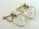 Hearts Mustard Seed Earrings Vintage Lucite Screw Backs