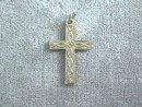 Etched Silver Cross Pendant w/Ring