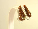 Deeply Carved Spinach Bakelite Angel Wings Earrings Vintage Screw Backs Leaves