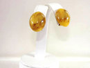 Chunky Marbled Butterscotch Bakelite Earrings Ovals! Vintage Clip Ons Beautiful!