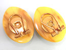 Chunky Marbled Butterscotch Bakelite Earrings Ovals! Vintage Clip Ons Beautiful!