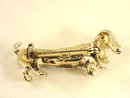 Vintage Dachshund Peacock Blue Rhinestones Dog Pin