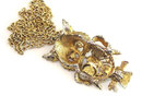 Vintage Genuine Tigereye Belly Owl Pendant Necklace Chain