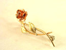 Vintage Krementz Rose Pin Two Tone Sweet