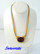 Swarovski Signed Neck Piece Necklace RED with Extender Gorgeous! Perfect for the Holidays!