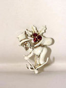 Christmas DODDS Santa Pin On Skis Vintage Darling!