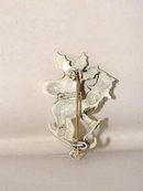 Christmas DODDS Santa Pin On Skis Vintage Darling!