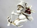Christmas DODDS Santa Pin On Skis Vintage Darling!