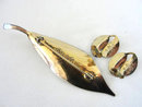 Vintage David Andersen Set Yellow Enamel Earrings Pin Brooch Gorgeous!