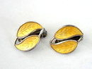 Vintage David Andersen Set Yellow Enamel Earrings Pin Brooch Gorgeous!