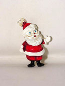 Vintage Old Santa Claus Pin Thick Enamel Red Suit