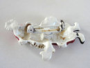 Vintage Old Santa Claus Pin Thick Enamel Red Suit