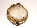 Large Shell Cameo Brooch Pin Hand Carved Vintage