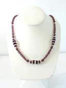 Vintage Amethyst Glass Crystal Long Necklace Faceted Beautiful!