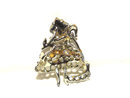 Vintage Old Girl Skirt Molded Flower in Hand Pin