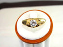 Chunky Signed Cubic Zirconia Solitaire Gents Ring Vintage