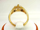 Chunky Signed Cubic Zirconia Solitaire Gents Ring Vintage
