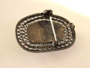 Eliat Stone Pin Pendant Sterling Vintage Made In Israel Stunning Metalwork