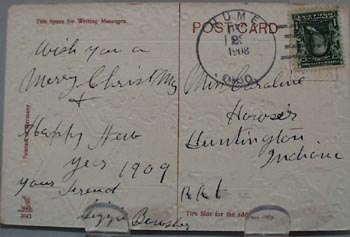 Fair Thoughts Christmas Post Card.