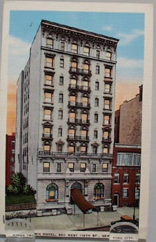 Kings Crown Hotel NYC Post Card