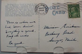Kings Crown Hotel NYC Post Card