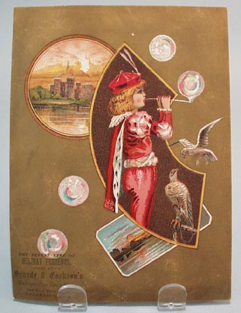 Victorian Trade Card Spayde & Cookson;s Boy with Bubbles 1800